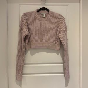 Urban Outfitters Pink Rainbow Cropped Knit Sweater XS